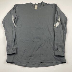 Helly Hansen Base layer Shirt Men’s XL Gray Lifa Stripe Crew Neck Long Sleeve